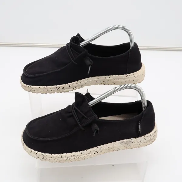 Hey Dude Wendy Womens US 7 Black White Moc Toe Slip On Casual Shoes - Image 3