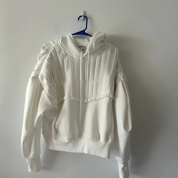 Free People Movement White Pick It Up Pullover Hoodie NWT Size XS - Image 2