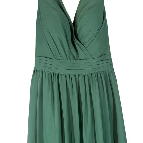 Azazie Kora Dark Green A-Line Pleated Chiffon Bridesmaid Prom Dress Sz A2 - Image 5