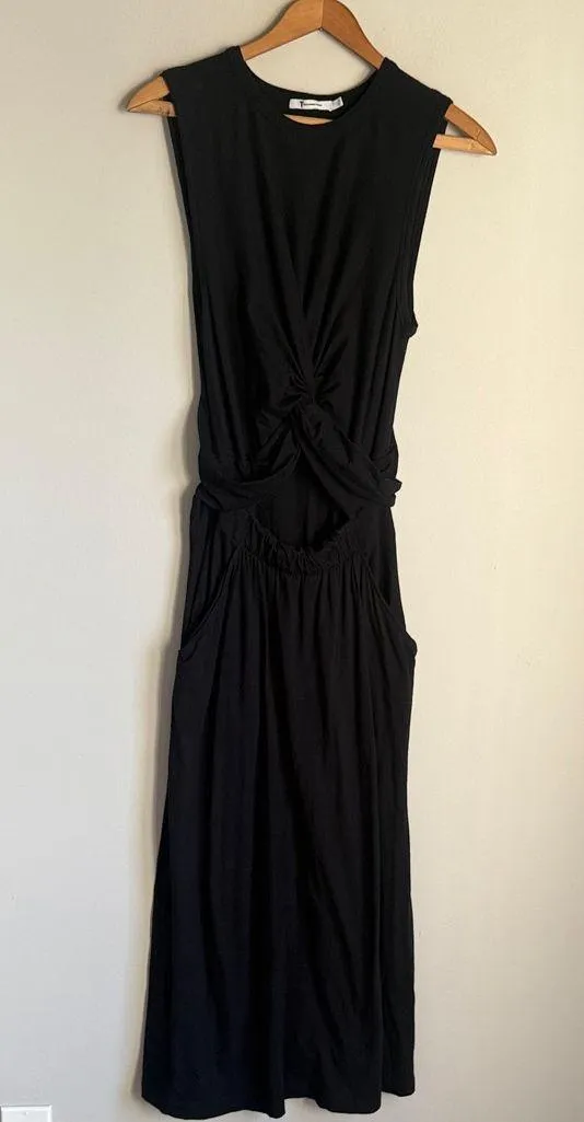 ALEXANDER WANG Cotton Jersey Twist Front Muscle Dress Medium - Image 2