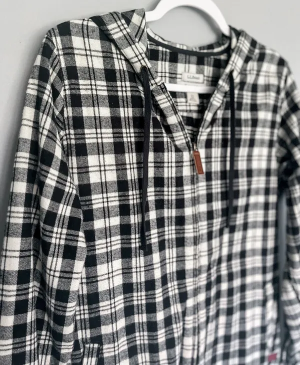 L.L.Bean Plaid Zip Up - Image 3