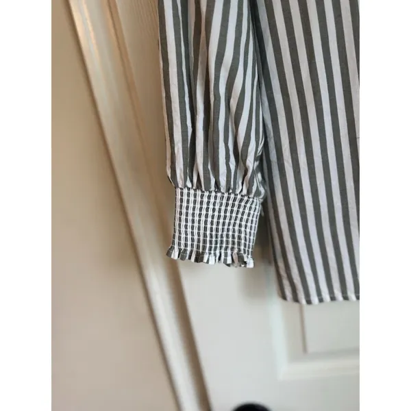 Maurice’s Striped Top 1X Plus Size Striped V Neck Poplin Blouse - Image 3