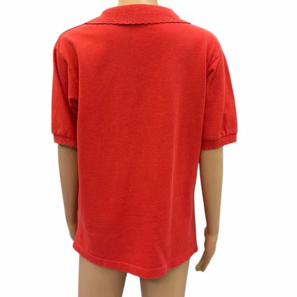 Guess George Marciano Womens Red Polo Shirt Lace Collar Cotton Medium - Image 2