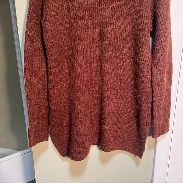 Old Navy Women's‎ Size Medium Cozy Tunic Pullover Sweater Rust Brown Mock Neck - Image 8