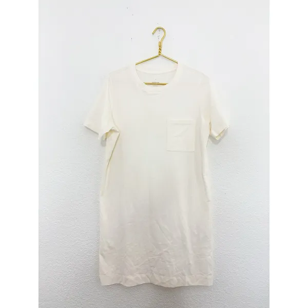 Everlane The Organic Cotton Weekend Tee Dress Size Medium Cream Lightweight - Image 4