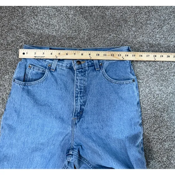 Lands End Vintage High Rise Straight Leg Jeans 10 Tall Made in USA Blue Denim - Image 3