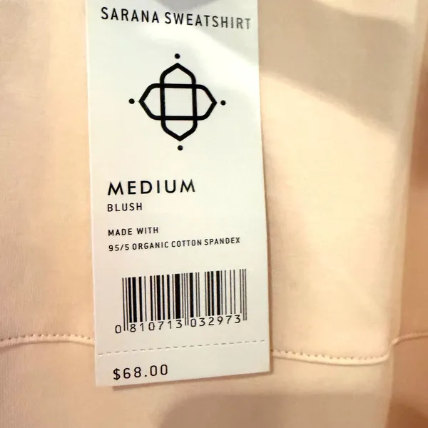 Satva Movement Sarana Embroidered‎ Blossom Sweatshirt Women's Medium Blush Yoga - Image 9