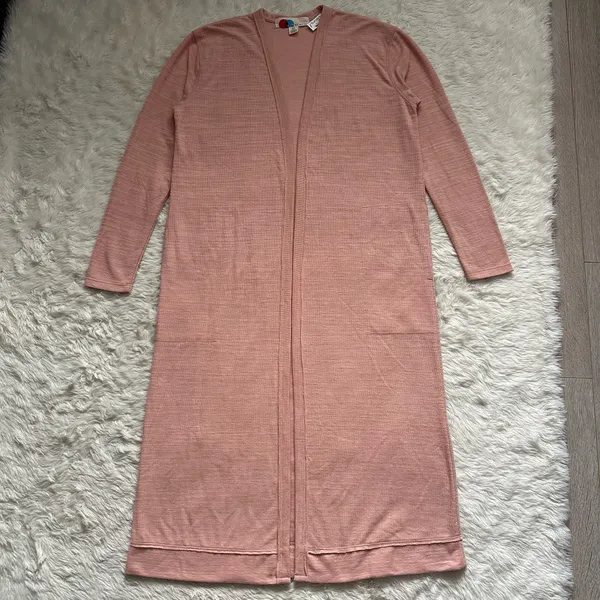 Free People FP Beach Sweater Bi-Coastal Cardigan Duster Papaya Sun Sz S - Image 3