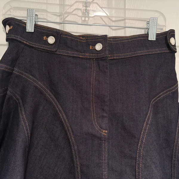Pilcro Anthropologie Denim Mini‎ Skirt Dark Wash Y2K Preppy A-Line Size 6 NWT - Image 3