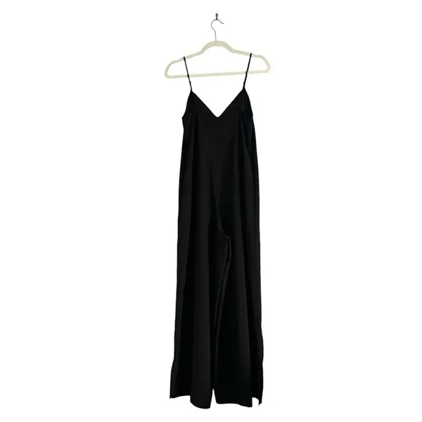 Anthropologie Hutch Mega Wide Leg Jumpsuit Black Size Small Spaghetti Strap - Image 4