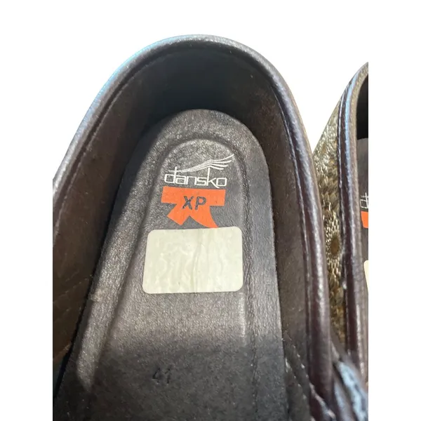 Dansko XP wms tan leather geometric nursing clogs shoes sz 41/10.5-11 SKU 9964 - Image 8