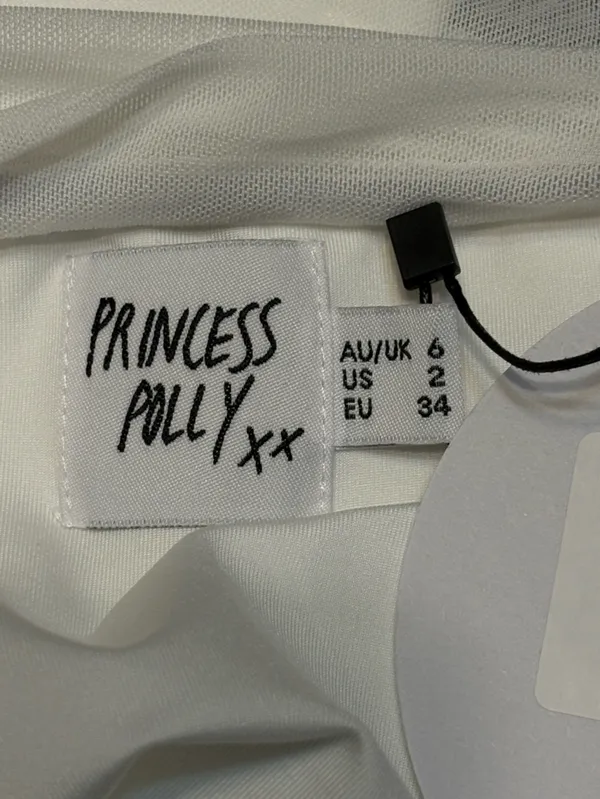 Princess Polly White Asymmetrical Lovell Ruffle Mini Skirt size 2 NWT - Image 3