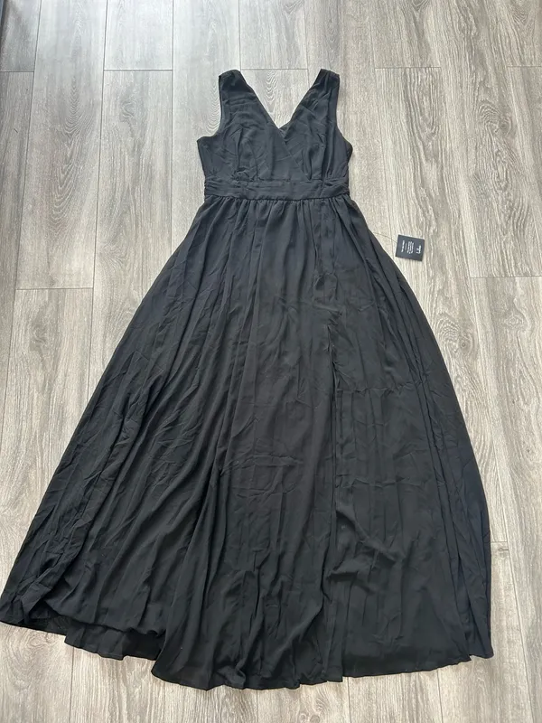 New Lulus Thoughts of Hue Black Surplice Maxi Dress Size Large MSRP $99 - Image 7