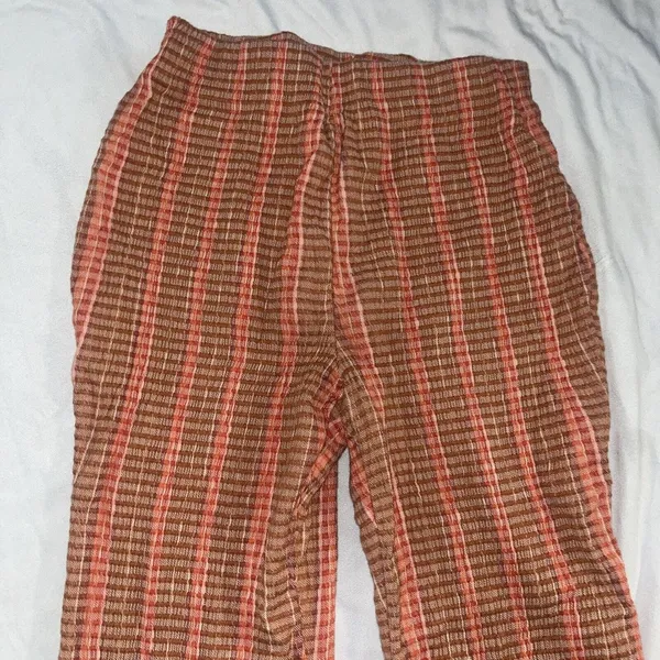 Sz S Small Free People Fine Line Slim Pant in Rust Combo Boho - Image 8