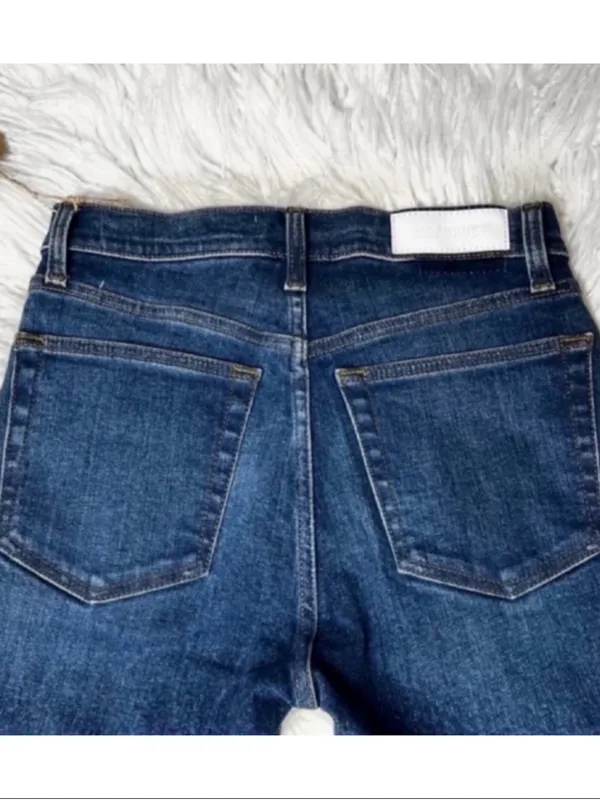 NWT Revolve x RE/DONE High Rise Button Front Ankle Crop Jeans - Image 6