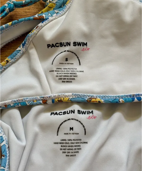Pacsun Blue Floral Swimsuit - Image 3