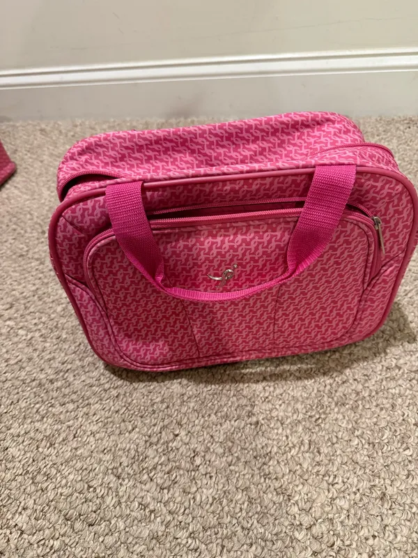 Girls Pink Patterned Travel Tote and Carry-On Set - Image 9