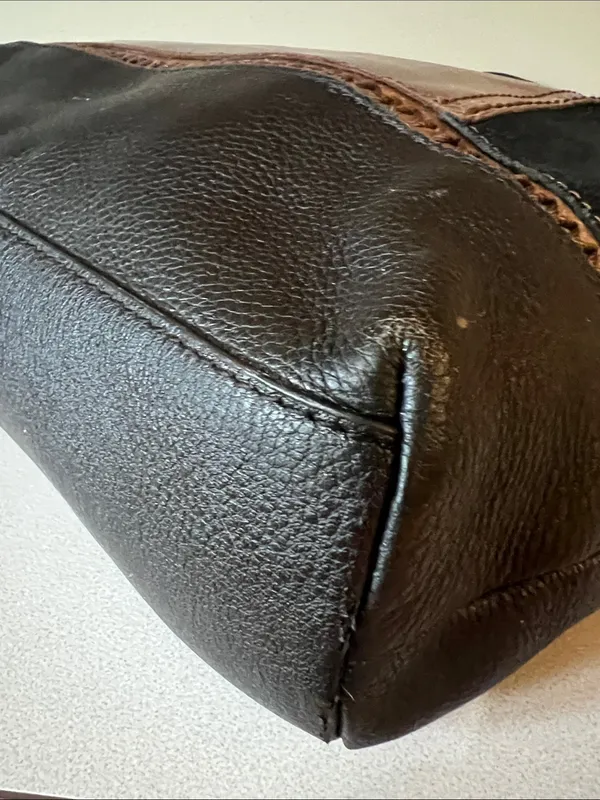 The Sak Two-Tone Brown and Black Leather Tote - Image 9