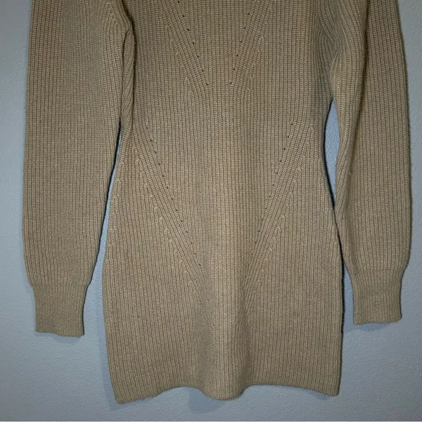 English Factory neutral wool blend knit mini sweater dress women’s size small - Image 4