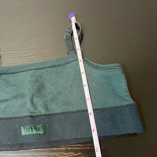 SKIMS‎ Ribbed Bralette Deep Teal Green Adjustable Straps Large - Image 9