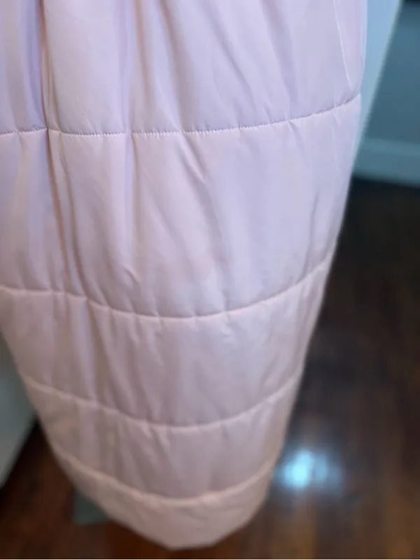 Amazon Hooded Long Sleeveless Puffer Vest in Light Pink Sz L - Image 3