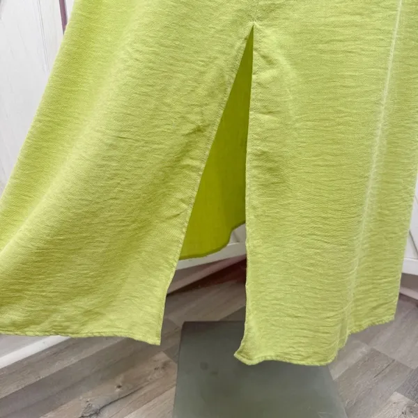 Stella & Julie Button Front Sleeveless Maxi Dress Lime Green Large‎ - Image 6