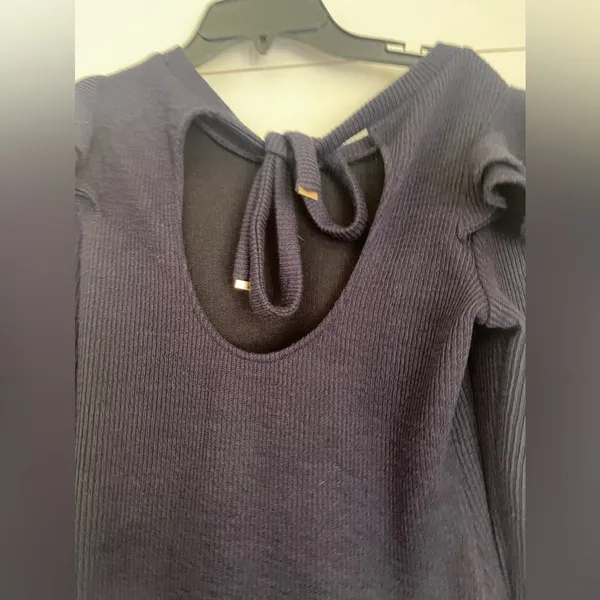 Saylor x Free People Blue Chase Knit Mini Ruffle Sweater Dress Size x-Small - Image 8