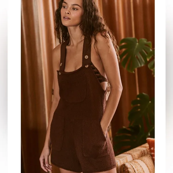 Free People Over It Short One Piece Brown Size M - Image 4