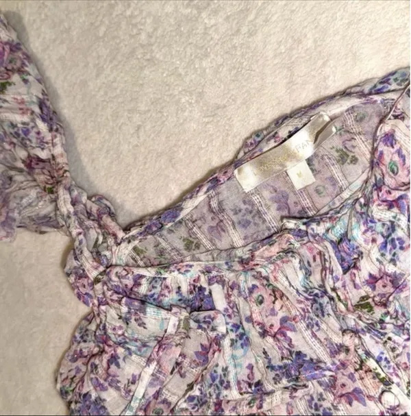 Loveshackfancy Shanely Printed Floral Mini Ruffle Dress size Medium - Image 4