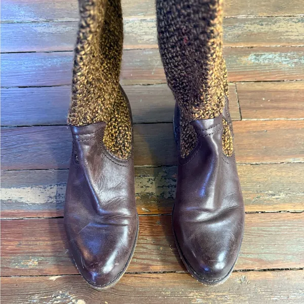 OTBT Putney Women’s Wool Leather Riding Western Knit Boots ~ Size 8.5 💛🍄 - Image 3