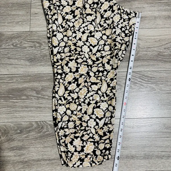 Old Navy Womens Pants XXL Black Tan Floral Print‎ Elastic Waist Cropped Casual - Image 12