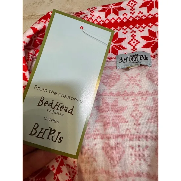 BH PJs BedHead Pajamas Womens Medium Red White Fair Isle Holiday Pajama Set NEW - Image 4