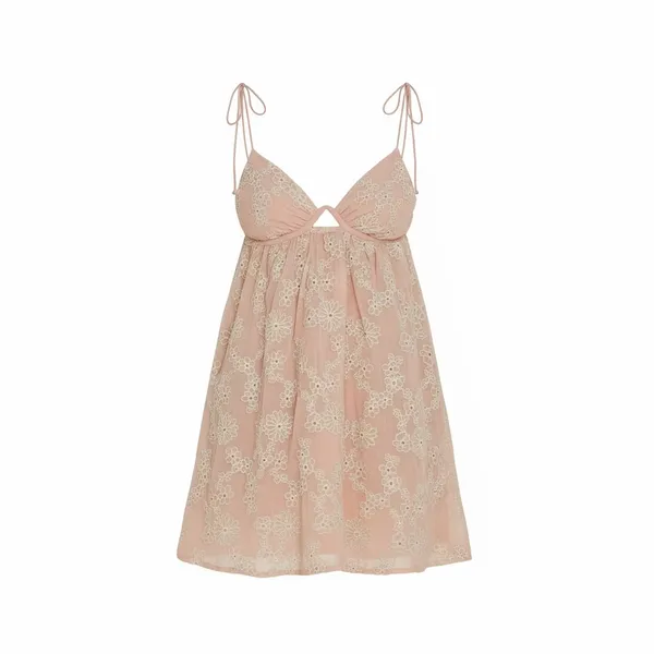 FOR LOVE & LEMONS Frances Cutout Eyelet Mini Dress, Orange, XS - Image 14