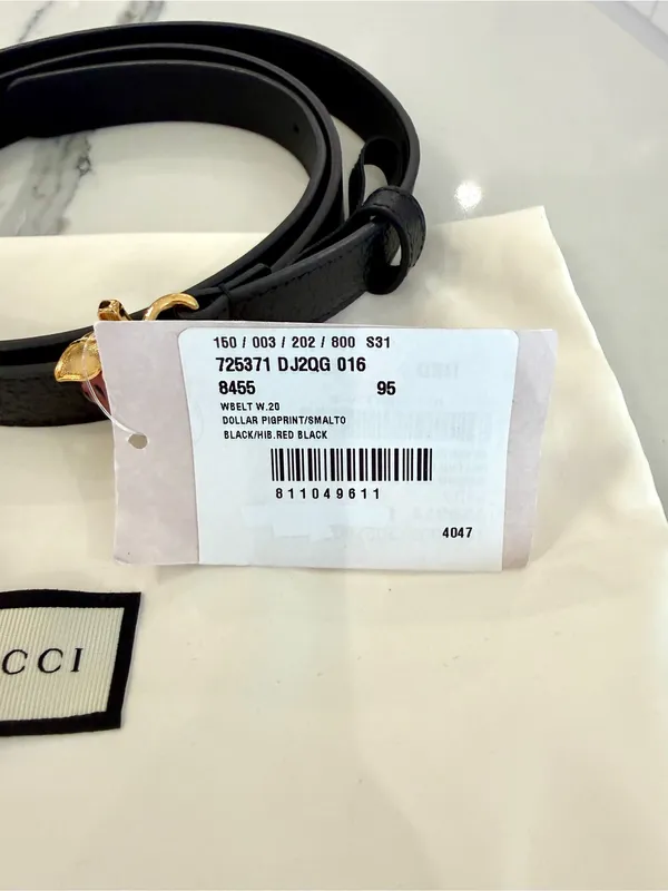 Gucci Strawberry Pendant Belt - Image 5
