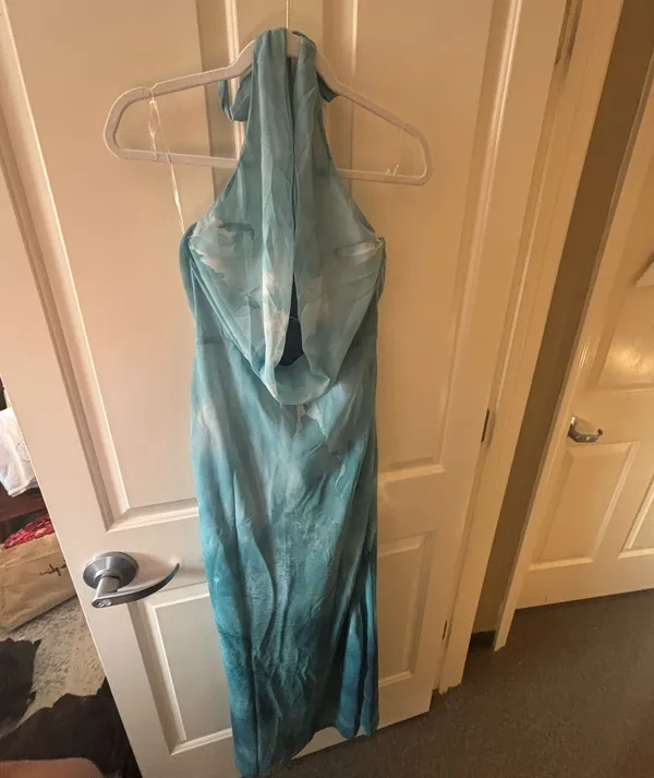 Peppermayo Cowl Neck Maxi Dress Green Tie Dye - Image 3