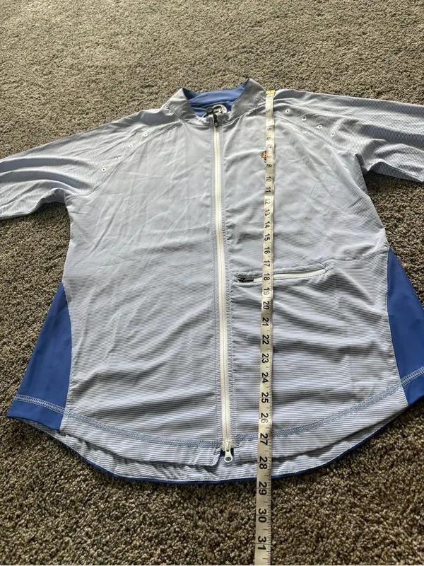 Footjoy Lightweight Periwinkle Striped Full Zip Jacket Womens Size L Golf NWT - Image 3