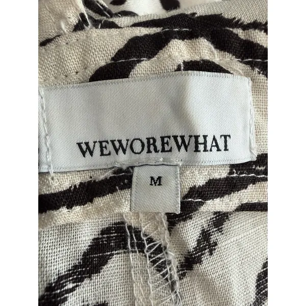 We Wore What Romper Sz Minimum Linen Blend Short Overalls Animal Print #HHH4-1 - Image 2