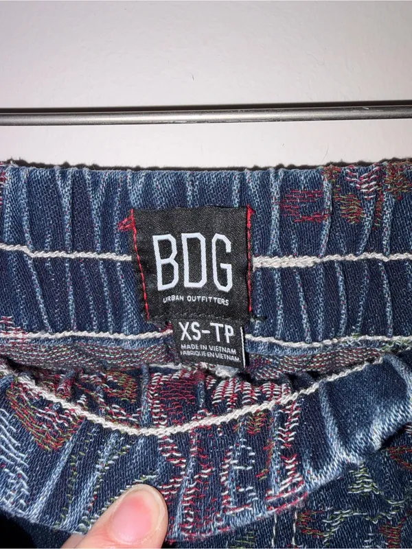 BDG Floral Tapestry Denim Jogger Pants - Navy Ground with Multi-Color Florals - Image 5