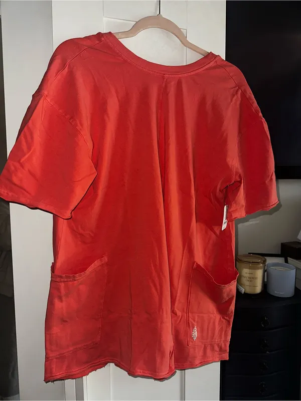NWT FREE PEOPLE MOVEMENT Hot Shot Tee Romper - Hibiscus $60 MSRP - Image 11
