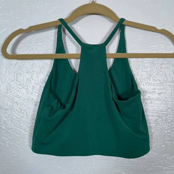 Girlfriend Collective Women S Green Colette Halter Bra Athleisure Athletic Yoga - Image 4