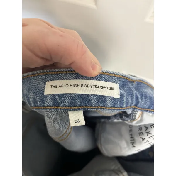 Aritzia Denim Forum Arlo High Rise Straight Button Fly Jeans 26 Organic Cotton - Image 4