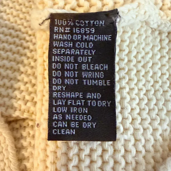 J. MCLAUGHLIN Garter Style Textured Knit Mock Neck 100% Cotton Sweater Cream, S - Image 9