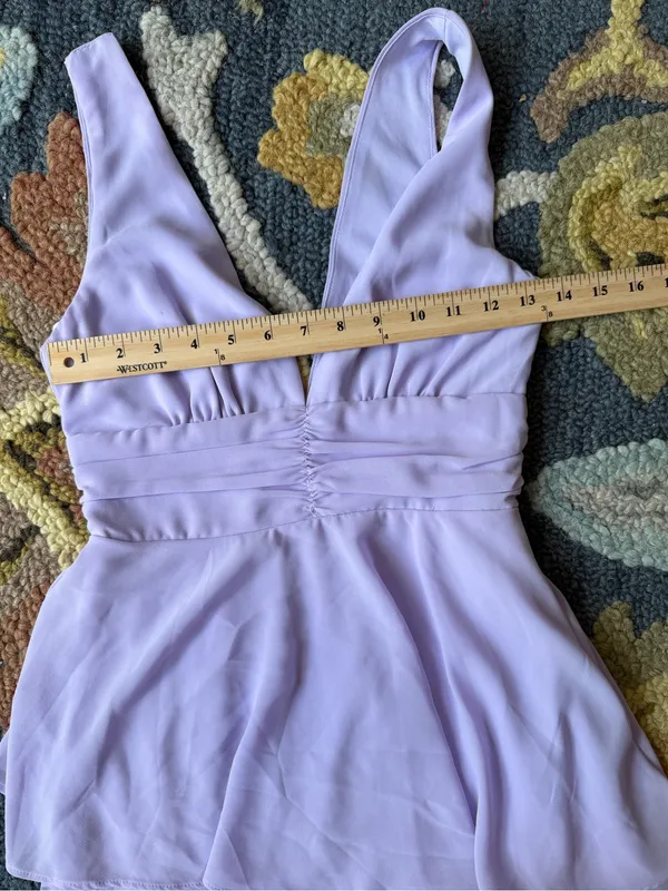 Lulus Celebration Time Lavender Tiered V-Neck Midi Dress Size XS Wedding Guest - Image 5