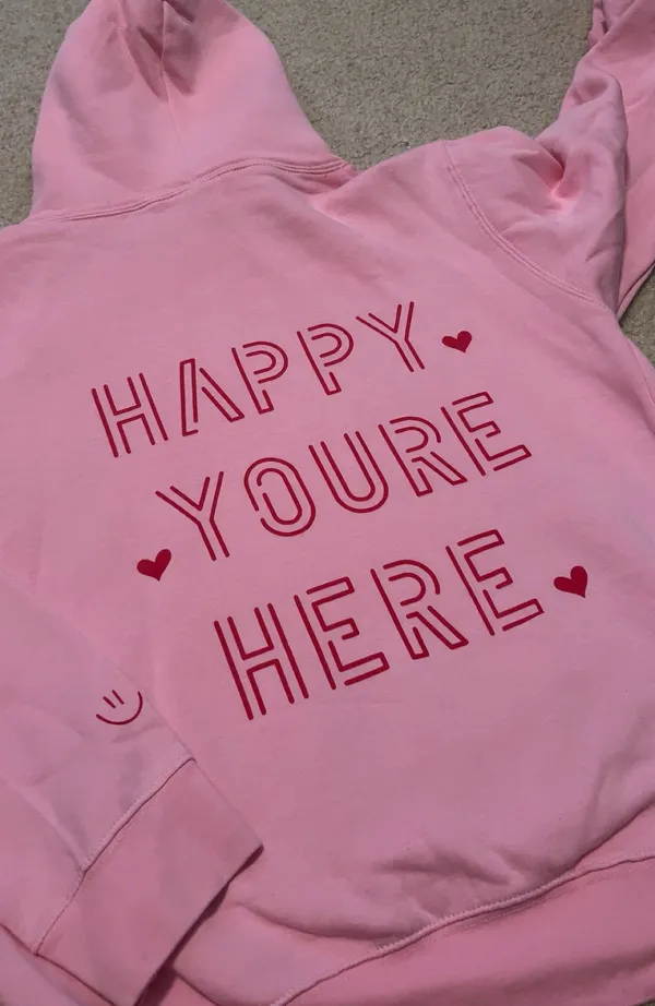 pink hoodie Size L - Image 3