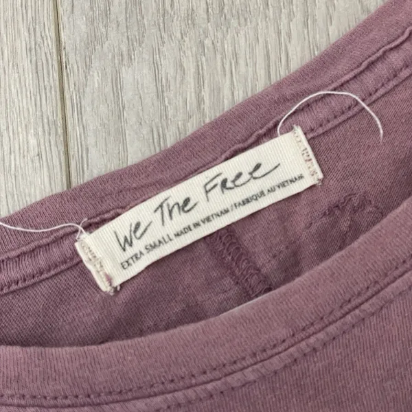 Free People TShirt oversized nina short sleeve womens Purple xsmall casual boho - Image 2