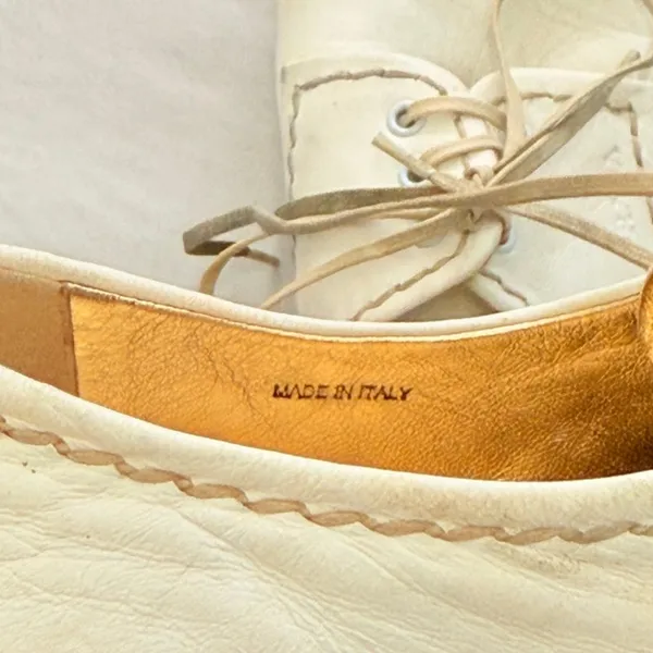 Prada 2024 Leather Platform Espadrilles EU 37.5 US 7.5‎ Off-White - Image 9