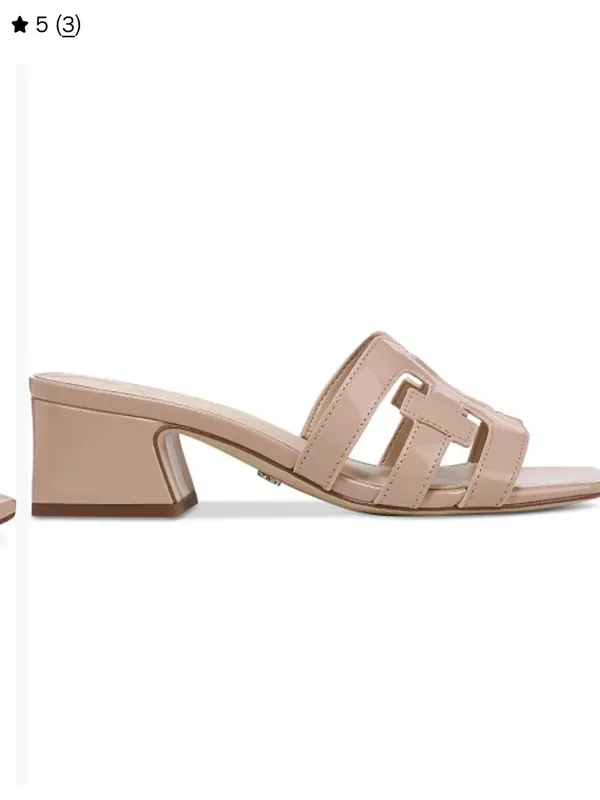 New In Box Sam Edelman Block Heel Pink Patent Slides Sz 8.5 - Image 2