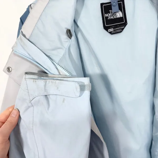 The North Face XL Jacket Colorblock Windbreaker Hooded Blue‎ Hiking Coat C - Image 6