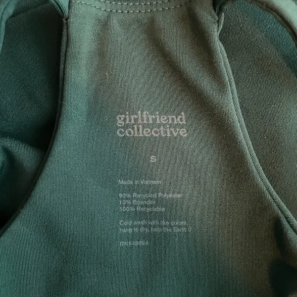 Girlfriend Collective Women S Green Colette Halter Bra Athleisure Athletic Yoga - Image 5