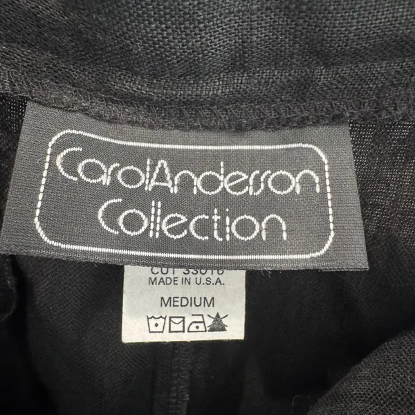 Vintage Carol Anderson Collection Black 100% Linen Maxi Skirt Medium Made in USA - Image 5